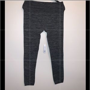 Black grey stripped leggings